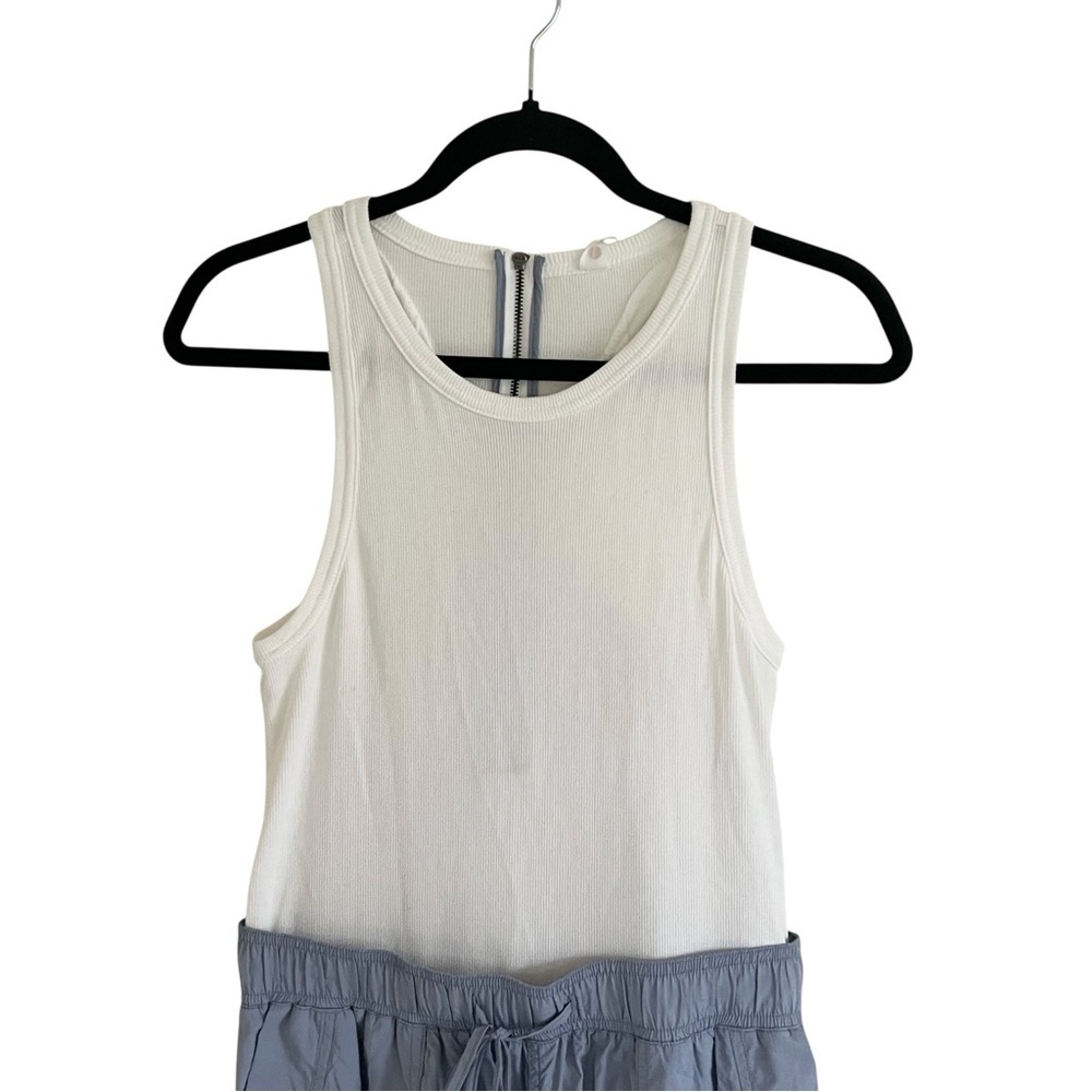 Anthropologie Daily Practice Blue White Messa Sleeveless Jumpsuit NWT Medium - Picture 3 of 11